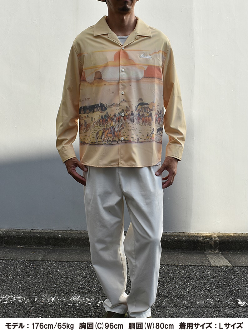 All-over-print OpenCollar L/S Shirt