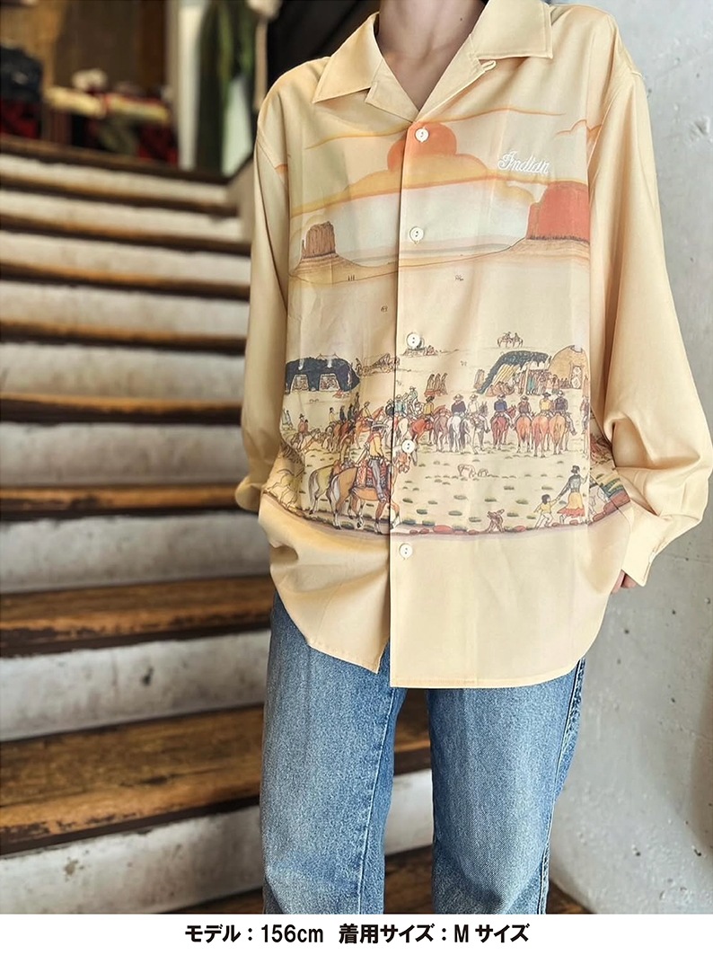 All-over-print OpenCollar L/S Shirt