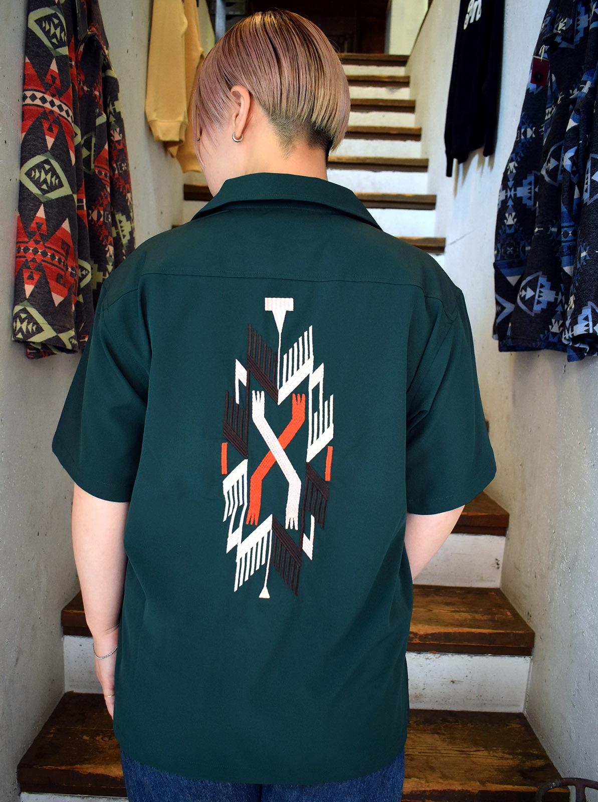 Embroidery Open Collar Shirt "CHIMAYO"