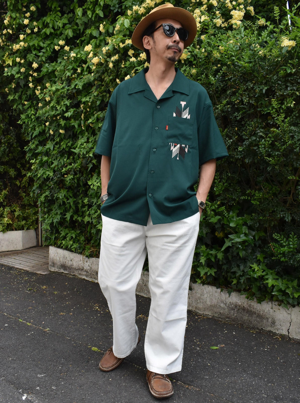 Embroidery Open Collar Shirt "CHIMAYO"