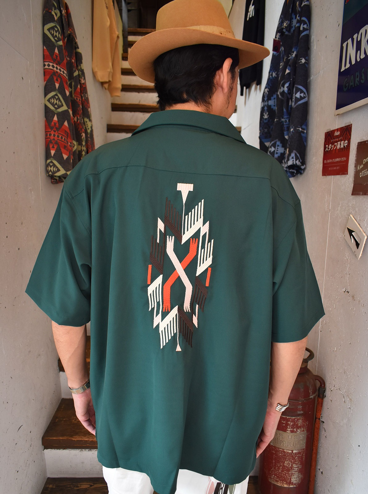 Embroidery Open Collar Shirt "CHIMAYO"