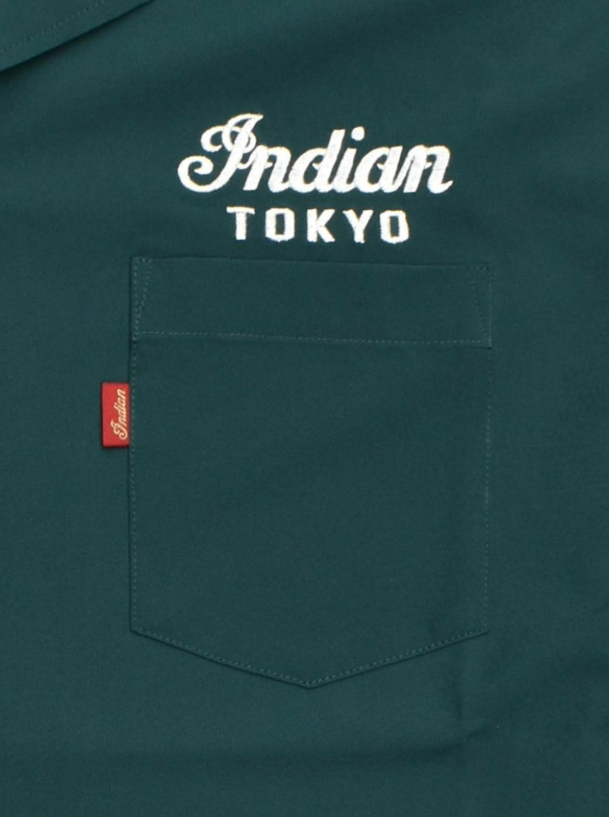 Embroidery Open Collar Shirt "MOTOCYCLE"