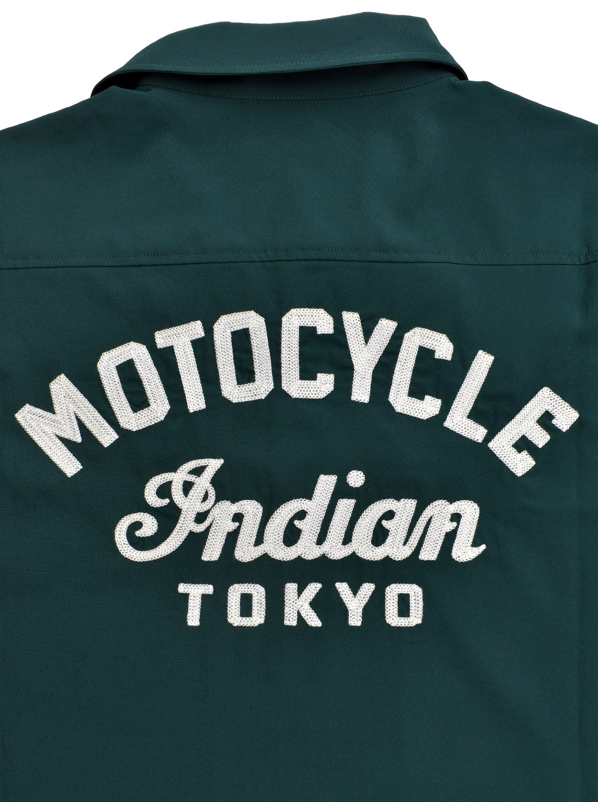 Embroidery Open Collar Shirt "MOTOCYCLE"