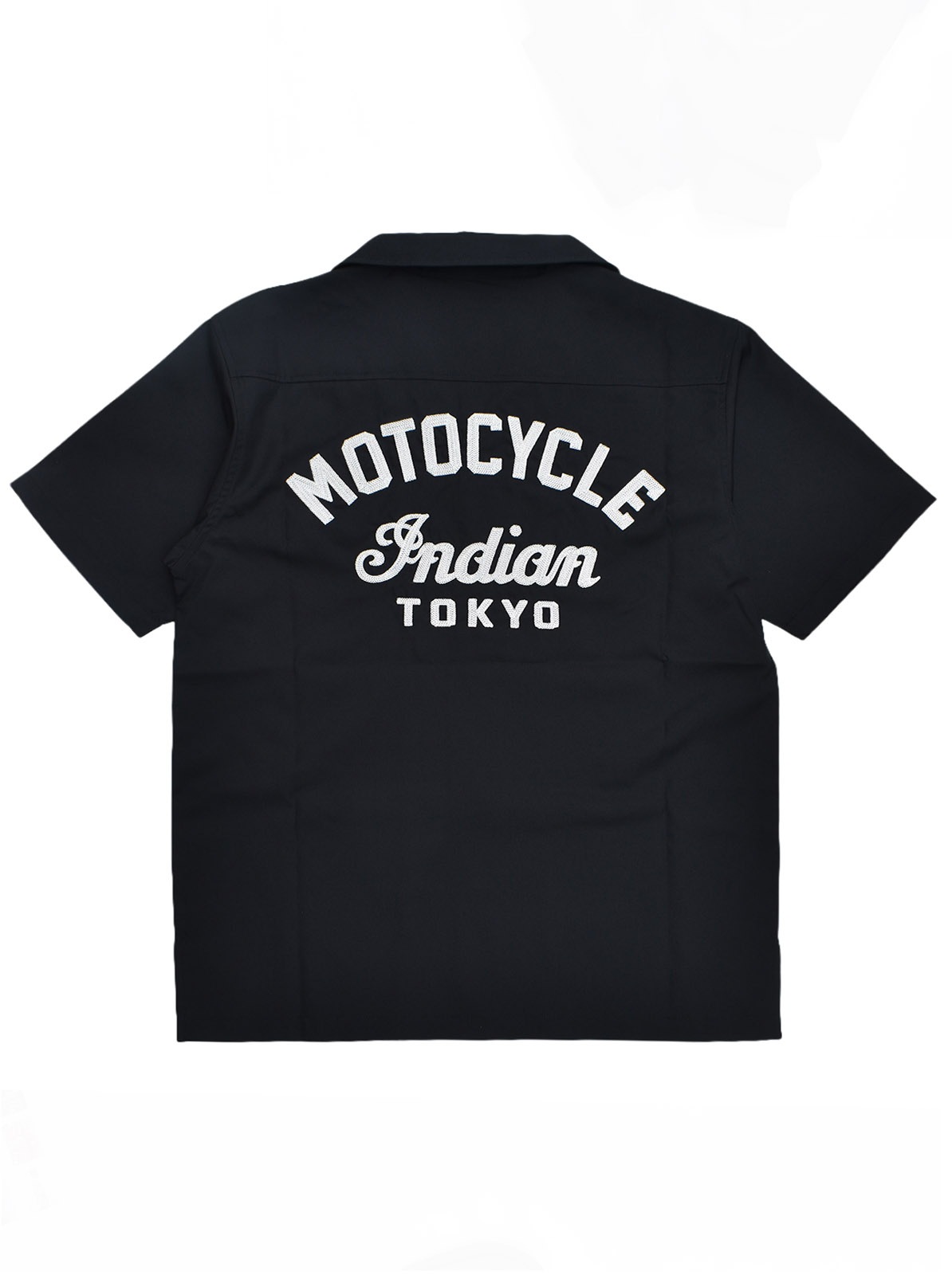 Embroidery Open Collar Shirt "MOTOCYCLE"