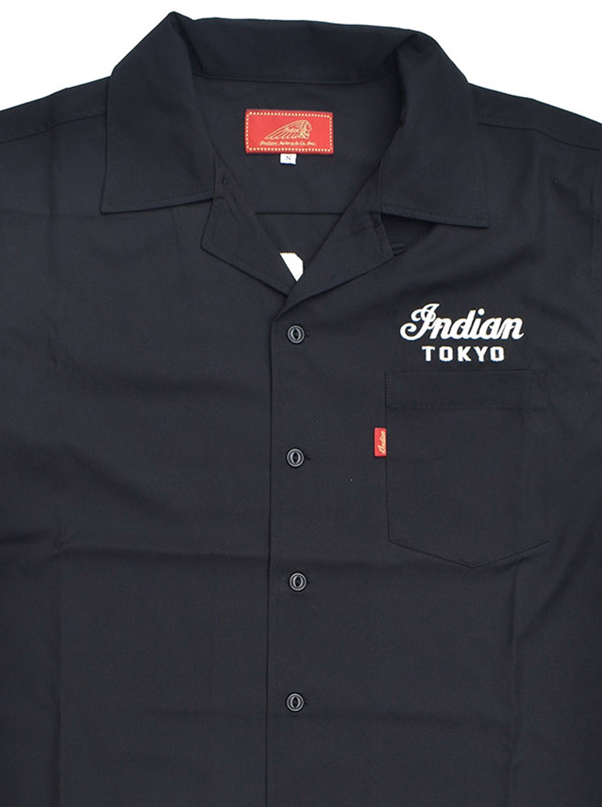 Embroidery Open Collar Shirt "MOTOCYCLE"
