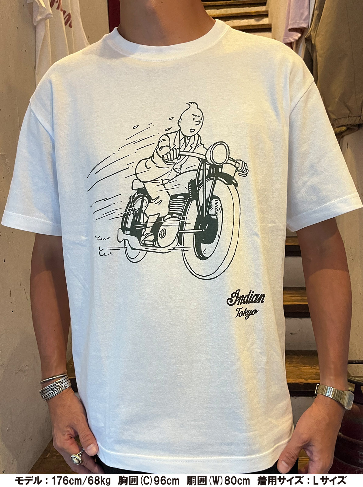 TINTIN��INDIAN Collab T����� "MOTOCYCLE"