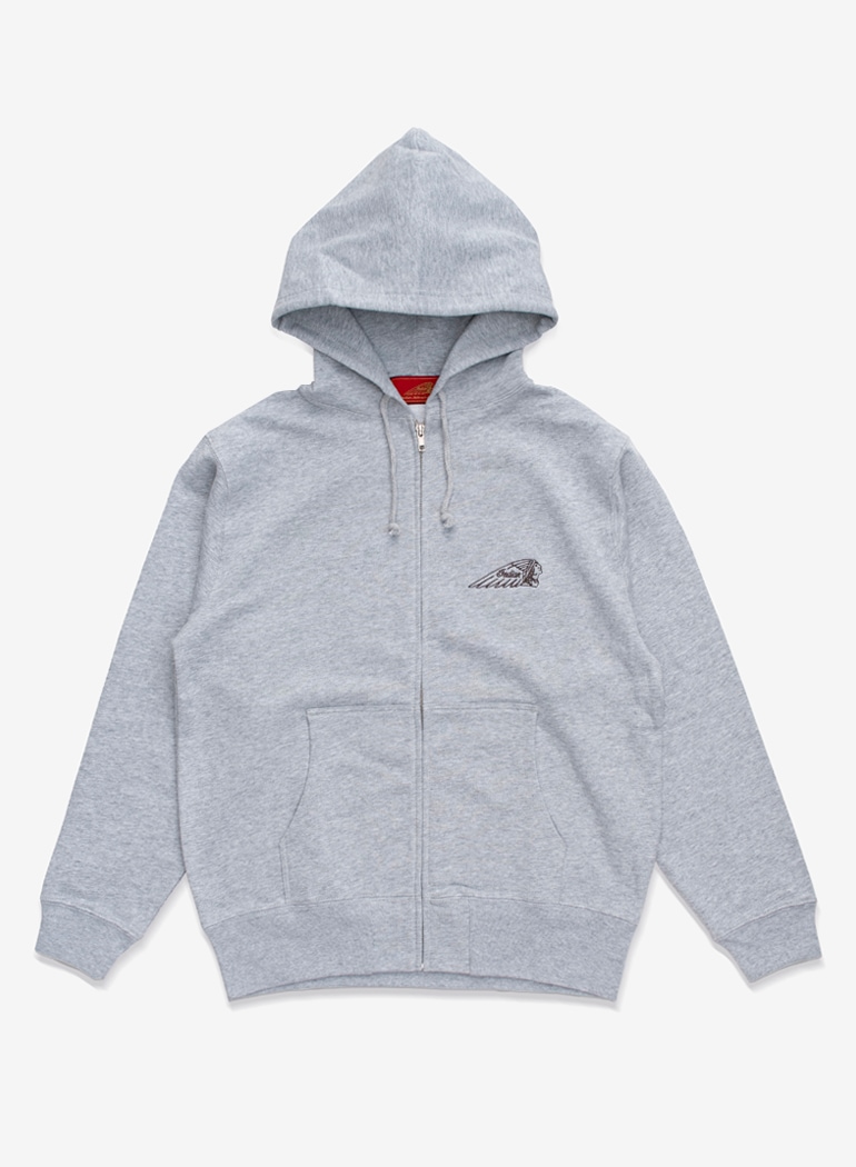 Indian Basic Zip-up Hoodie Headmark Logo