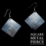 スクエアメタルピアス