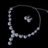 ラインストーンチョーカーピアスセット　DXフラワー