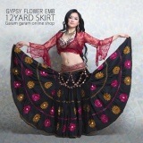 【80ｃｍ・85ｃｍ】ジプシーフラワーEMB12ヤードスカート