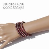 ラインストーンカラーバングル(4本組)