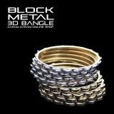 ブロックメタル３Ｄバングル(4本組)