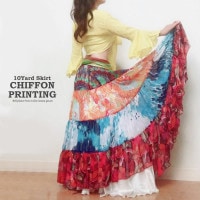 10ヤード　シフォンプリンティングスカート