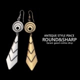 アンティークスタイルピアス ラウンド＆シャープ