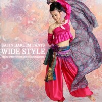 【新色入荷】 サテン ハーレム パンツ ワイドスタイル