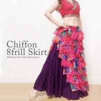 【再入荷】シフォン8フリルスカート