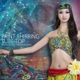 プリントシャーリングチューブトップ