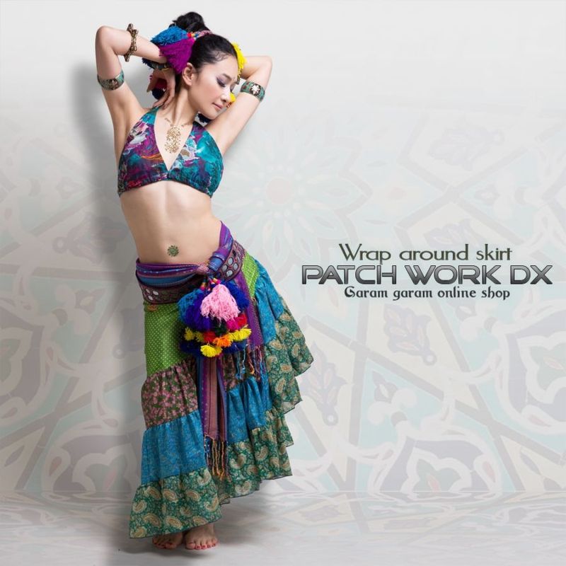 Wrap around skirt（巻きスカート）パッチワークDX