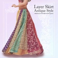 【新柄入荷】・レイヤースカート・アンティークサリー