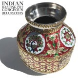 インディアンダンシングポット　ゴージャスデコレーション　（インドの踊り用の装飾された壺）