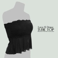 レース＆ドレープチューブトップ