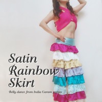 【25％OFF】サテンレインボースカート