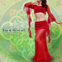 レッスンウェア　トップ＆スカートセット　フリルスリーブモデル