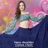 オープンショルダー　コットンチョリ　インド綿 プリント エディション