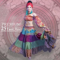 ★新柄入荷★【90cm/4段】プレミアム☆25ヤードジプシーパッチワークスカートDX