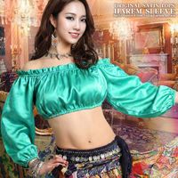 ハーレムスリーブ プレーンカラー エディションオリジナル サテン トップス