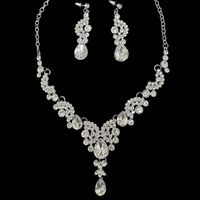 【再入荷】シルバー クリスタル ネックレス ピアス セット