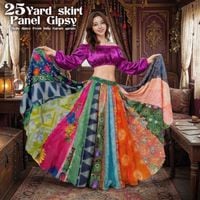 少量入荷【20%OFF】アソ-ト・25ヤードスカート パネルジプシースカート