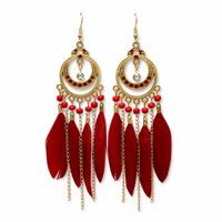 【新商品】ライト　ムーンフェザー ピアス　レッド　