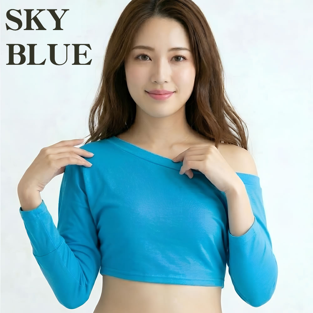 ベリーダンス衣装 アシンメトリーストレッチトップの写真