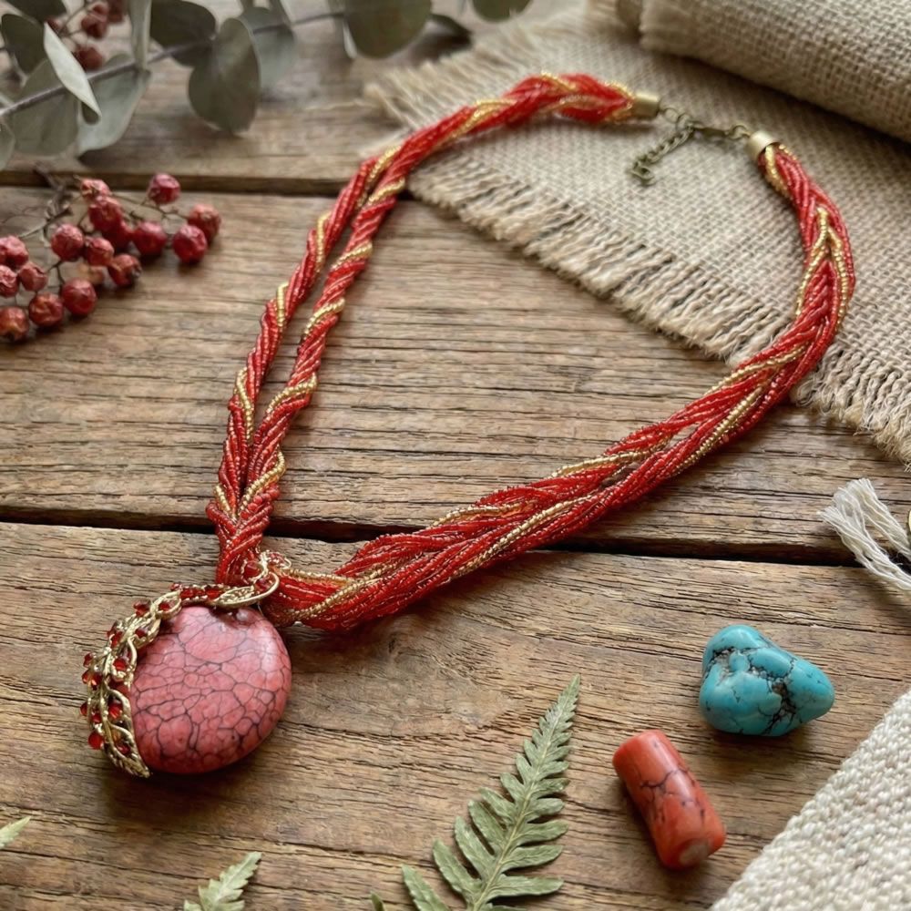 ベリーダンス衣装 【新商品】ピーコック　ジプシー　カラーネックレスの写真