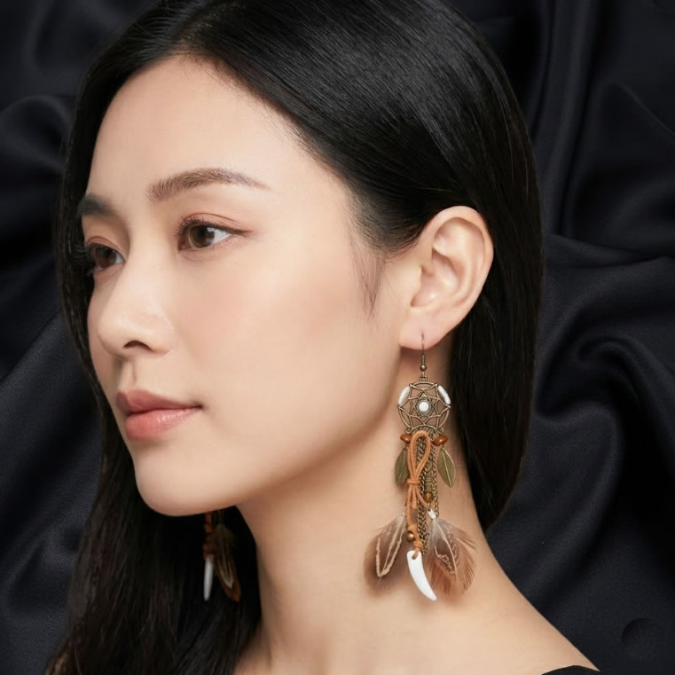 ベリーダンス衣装 【再入荷】ジプシー ドリームキャッチャー ピアスの写真