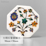 InDream 大理石象嵌細工 90×90mm 八角形プレート クリスマス ギフト おしゃれ 誕生日 プレゼント タージマハール おみやげ インド アグラ|大理石象嵌細工|大理石象嵌細工