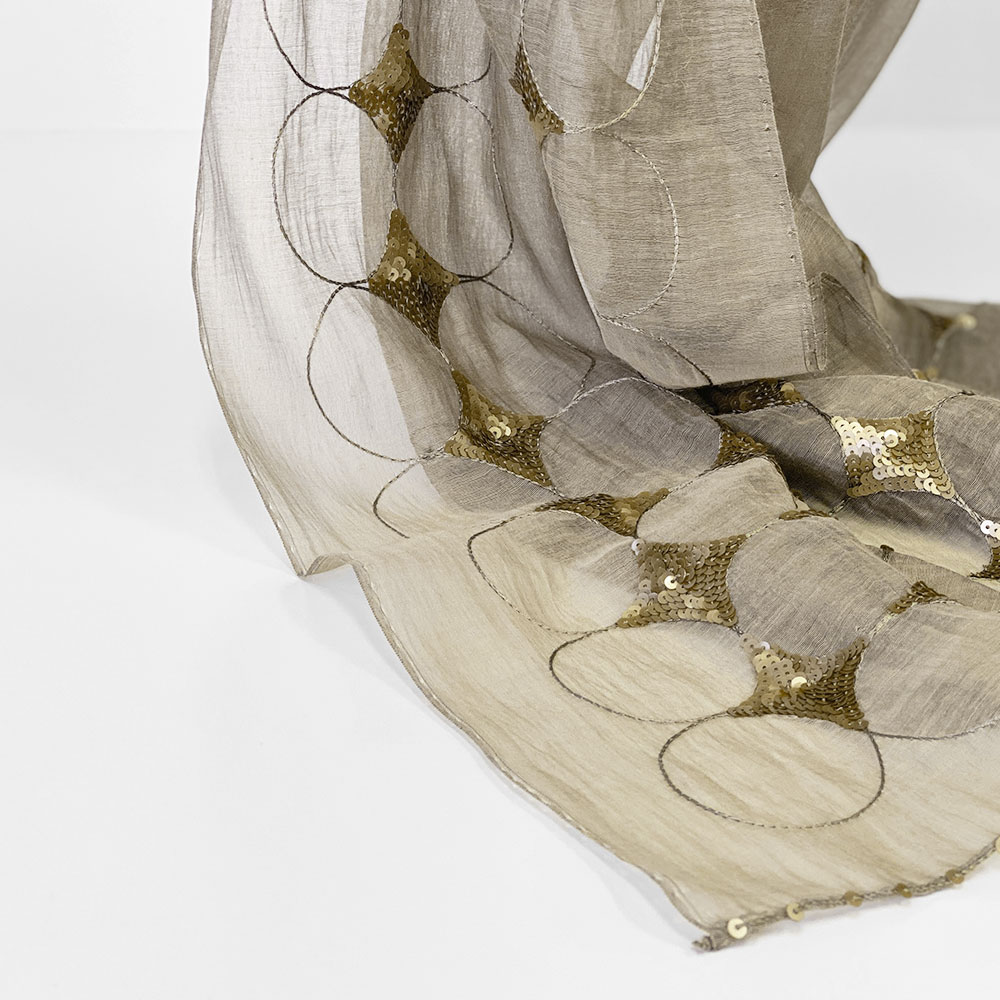 InDream シルク コットン ストール ベージュ スパンコール 還暦 古希 母の日 ギフト おしゃれ 誕生日 プレゼント 春夏 30代 40代 50代 60代