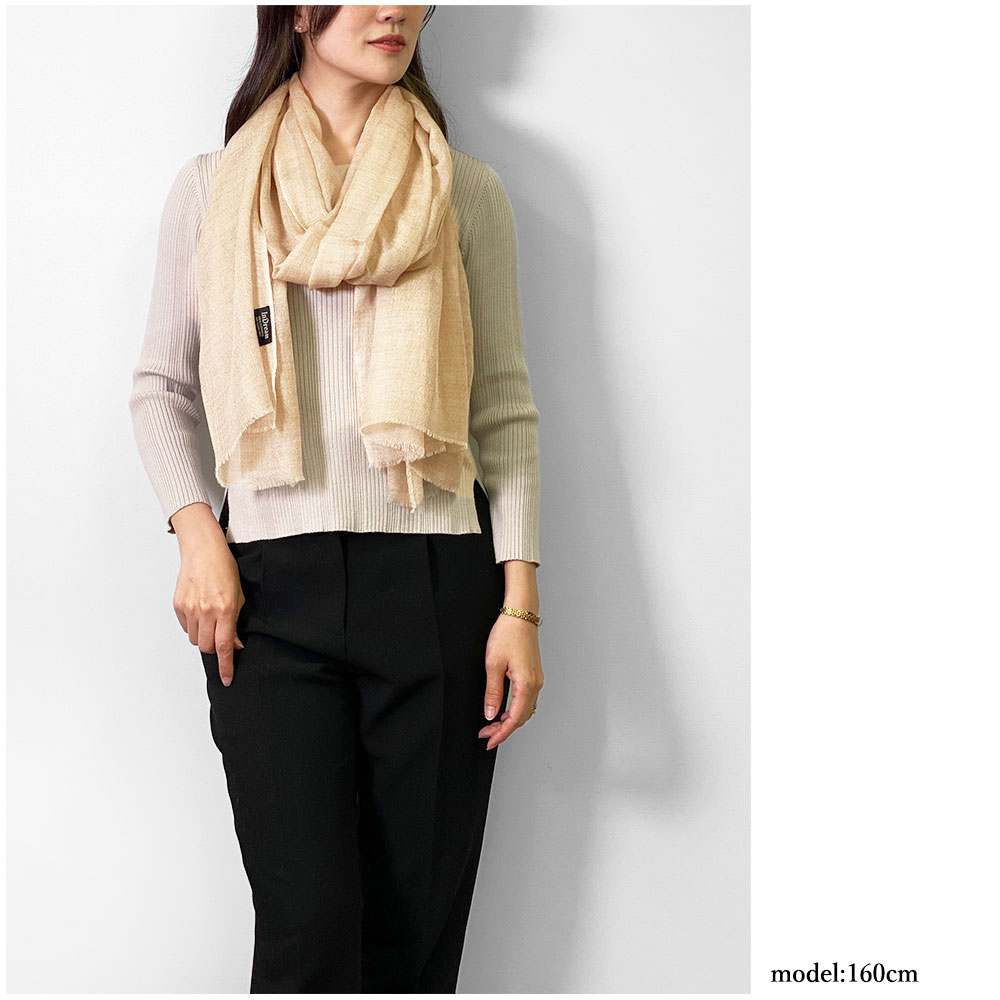 InDream パシュミナ エアリー ストール NEW ライトベージュ 手織り