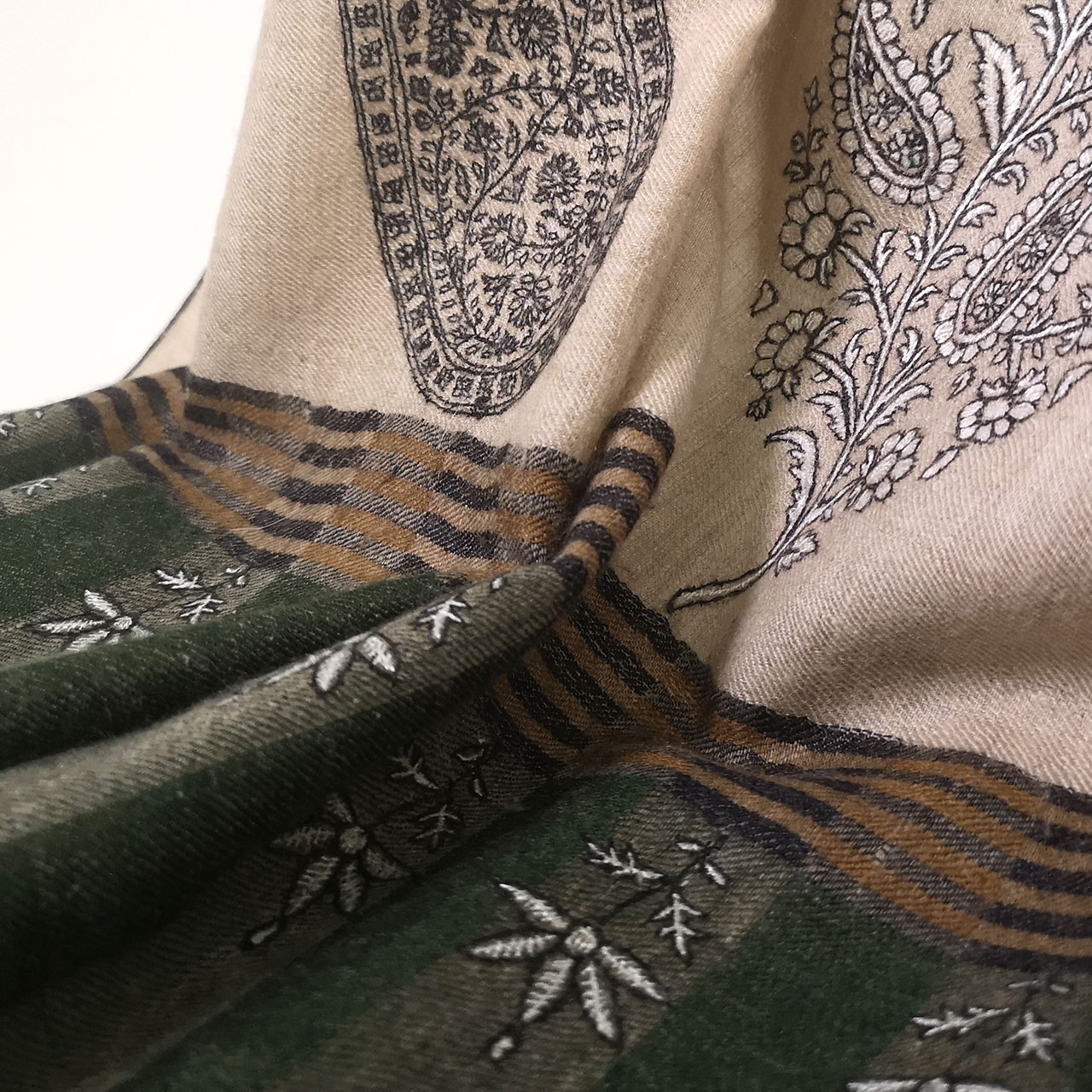 InDream 刺繍ショール パシュミナ カシミヤ 100cm巾 ベージュ02 パーティー クリスマス ギフト おしゃれ 誕生日 プレゼント 着物ショール 50代 60代 70代 80代