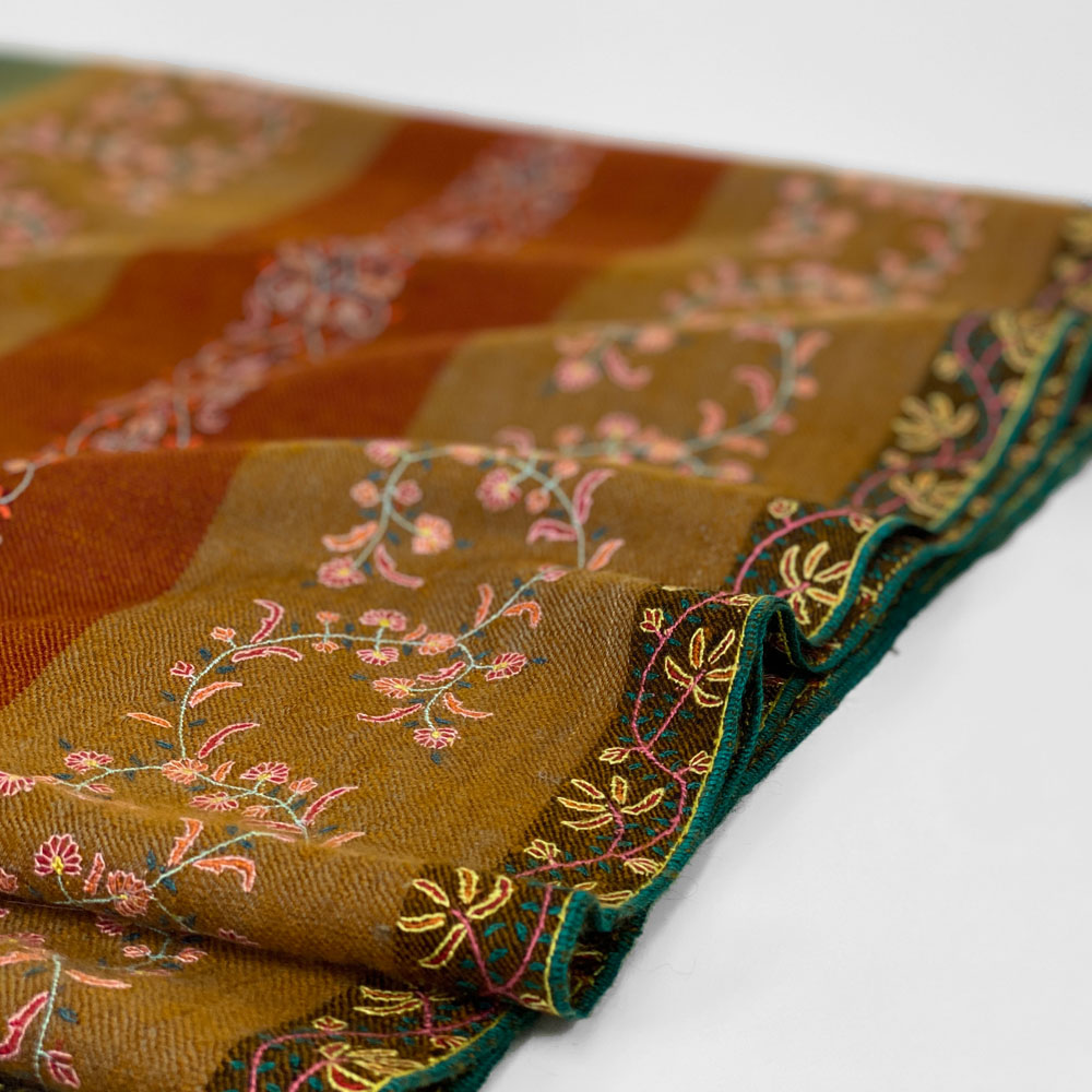 InDream 刺繍ショール パシュミナ カシミヤ  100cm巾 オレンジ03 パーティー クリスマス ギフト おしゃれ 誕生日 プレゼント 着物ショール 50代 60代 70代 80代