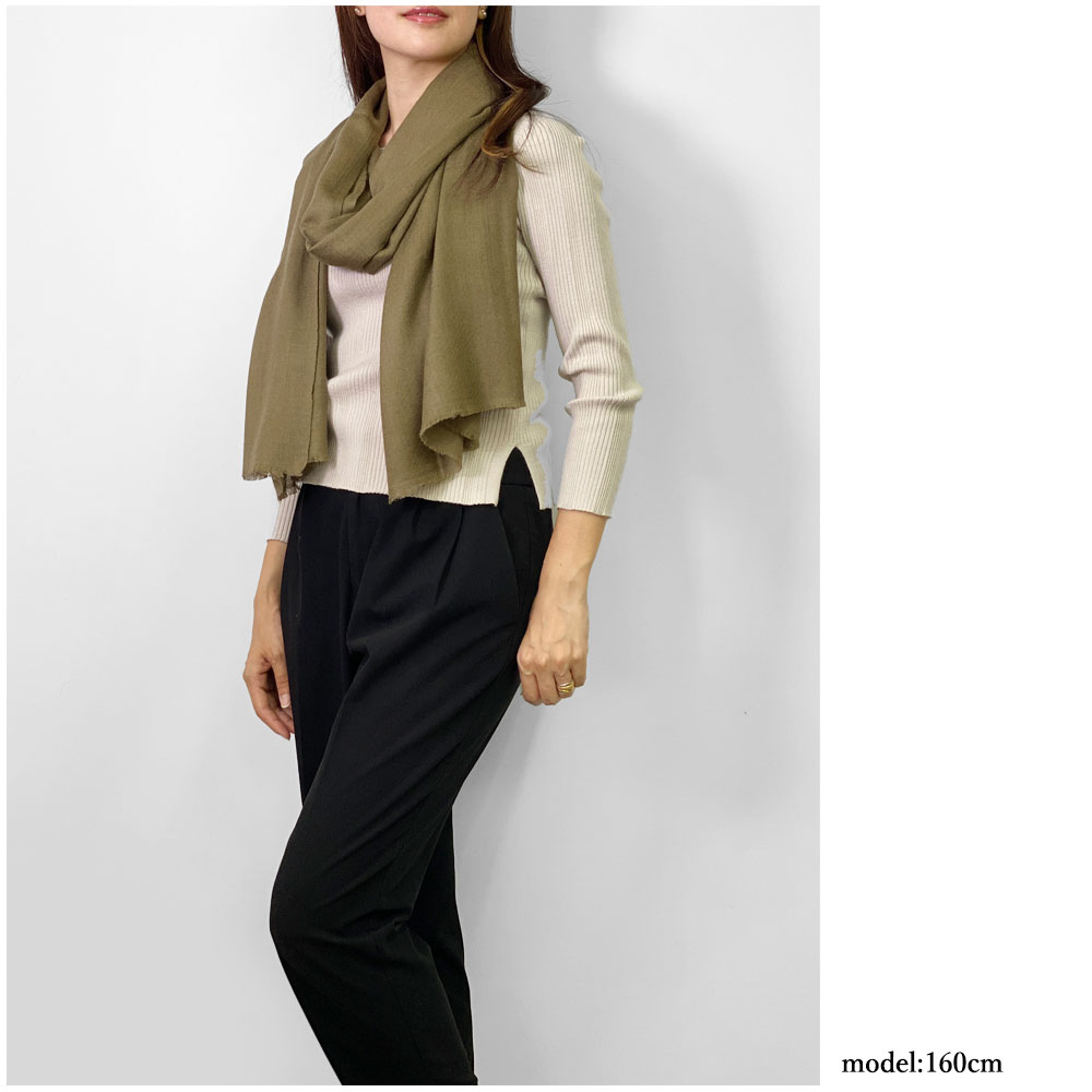 InDream シルクウール ストール 大判 70cmx200cm オリーブ 薄手 敬老の日 ギフト おしゃれ 誕生日 プレゼント 50代 60代 70代 80代 ひざ掛け メンズ