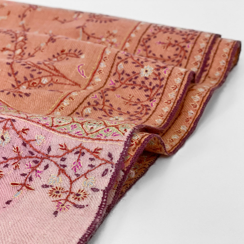 InDream 刺繍ショール パシュミナ カシミヤ 100cm巾 ピンク02 パーティー クリスマス ギフト おしゃれ 誕生日 プレゼント 着物ショール 50代 60代 70代 80代