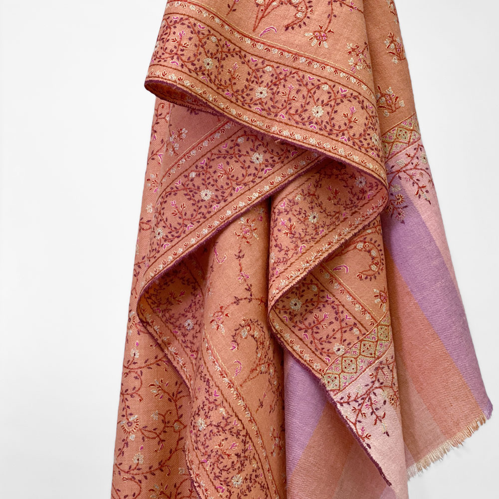InDream 刺繍ショール パシュミナ カシミヤ 100cm巾 ピンク02 パーティー クリスマス ギフト おしゃれ 誕生日 プレゼント 着物ショール 50代 60代 70代 80代