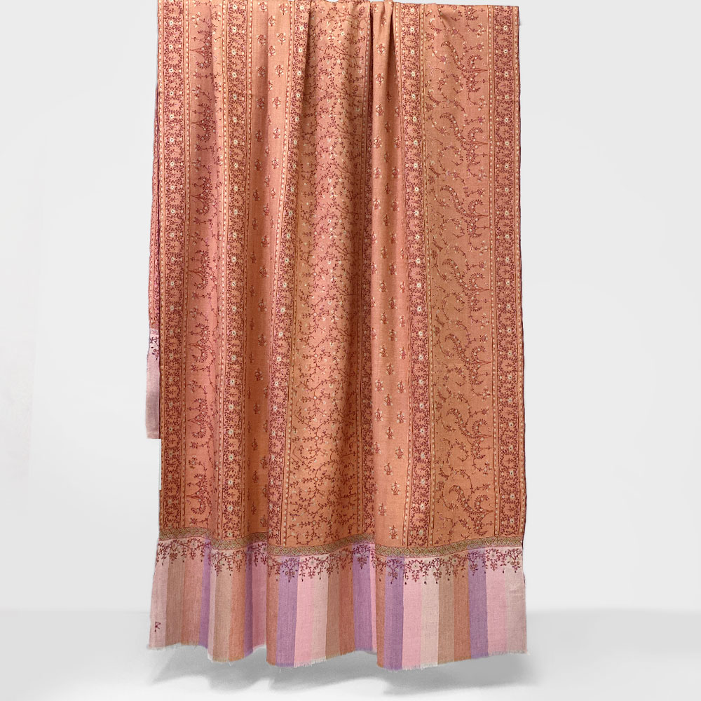 InDream 刺繍ショール パシュミナ カシミヤ 100cm巾 ピンク02 パーティー クリスマス ギフト おしゃれ 誕生日 プレゼント 着物ショール 50代 60代 70代 80代