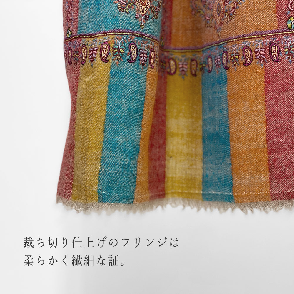 InDream 刺繍ショール パシュミナ カシミヤ 100cm巾 青 ブルー 01 パーティー クリスマス ギフト おしゃれ 誕生日 プレゼント 着物ショール 50代 60代 70代 80代