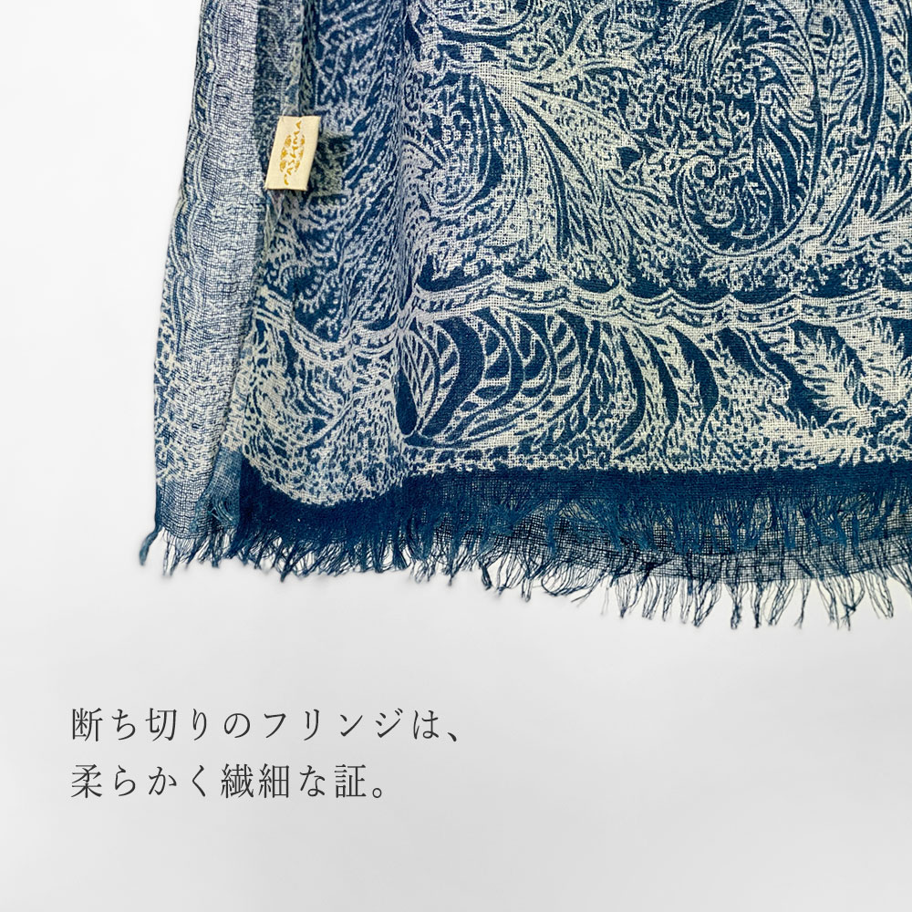 PASHMA パシュマ ストール シルクカシミヤ プリント マフラ― ネイビー ピンク クリスマス ギフト おしゃれ 誕生日 プレゼント 50代 60代 70代 80代