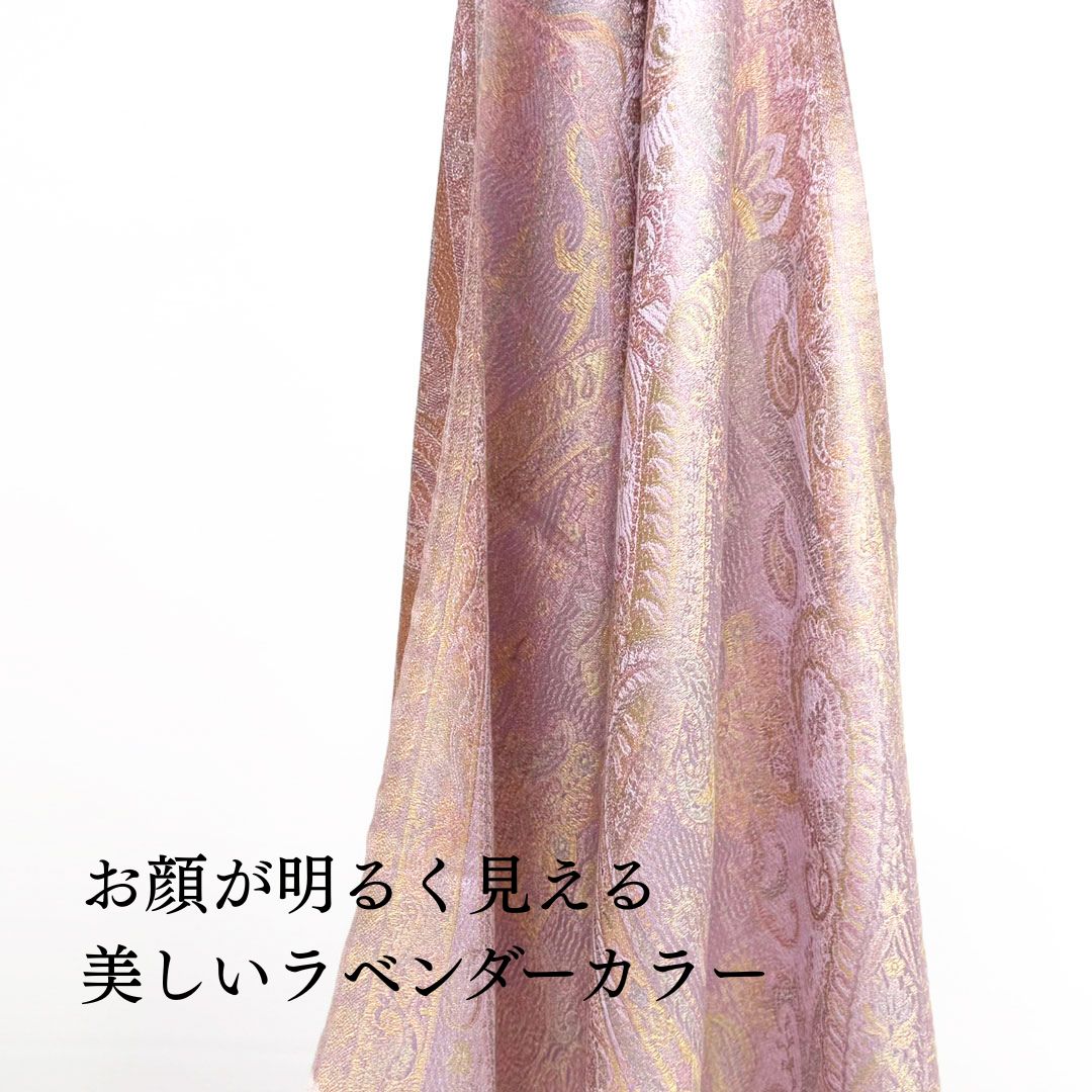 InDream ペイズリー柄 シルク ストール 小判 ［36cmx170cm］ パープル 春 秋 冬 誕生日 プレゼント クリスマス ギフト 50代 60代 70代 80代 おしゃれ ひざ掛け メンズ マフラー 女性