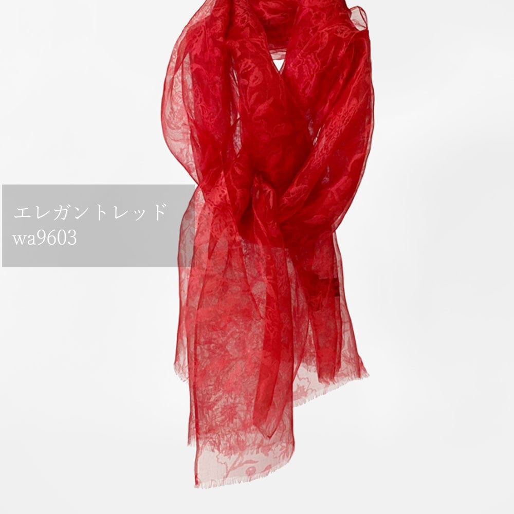 InDream シルクプリントストール 赤 還暦祝い クリスマス ギフト おしゃれ 誕生日 プレゼント スカーフ