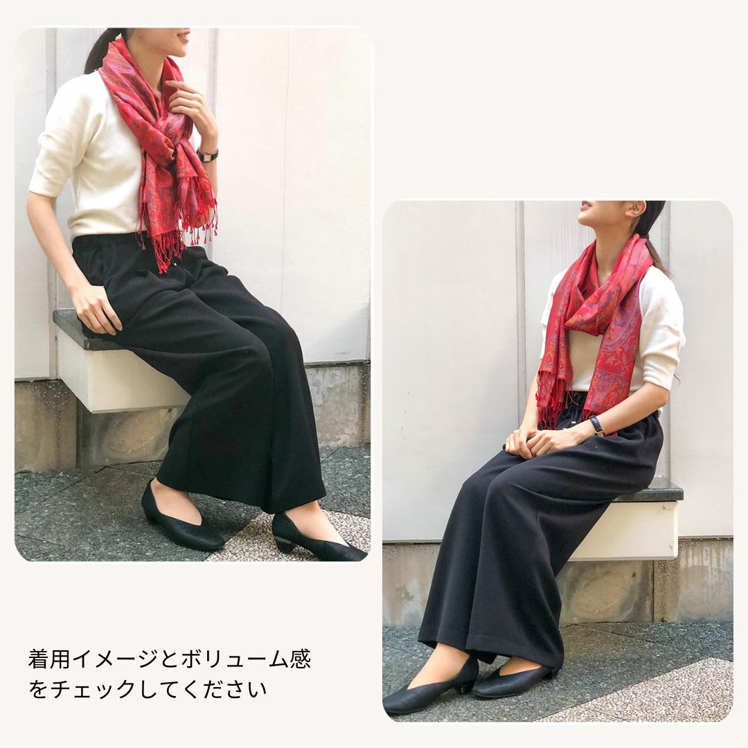 InDream ペイズリー柄 シルク ストール 中判 ［55cmx180cm］ 赤 レッド 還暦祝い   春 秋 冬 誕生日 プレゼント クリスマス ギフト 50代 60代 70代 80代 おしゃれ ひざ掛け メンズ マフラー 女性